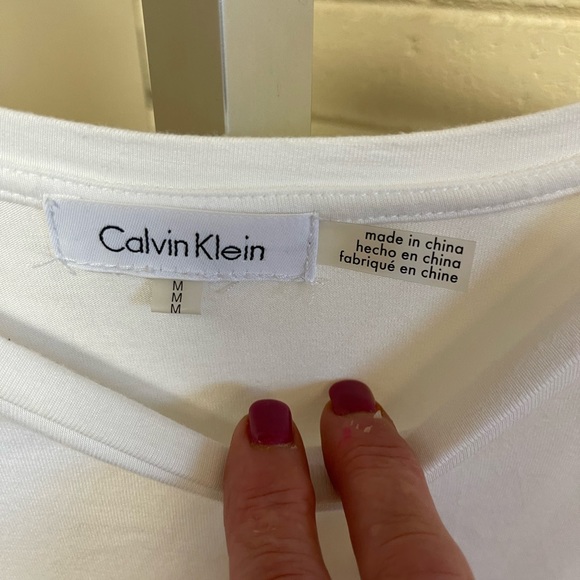 Calvin Klein White Cold Shoulder Top - Picture 8 of 9